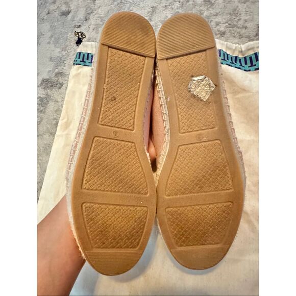 Tory Burch Weston Canvas Flat Espadrilles in Seashell Pink Size 8 - Picture 5 of 7